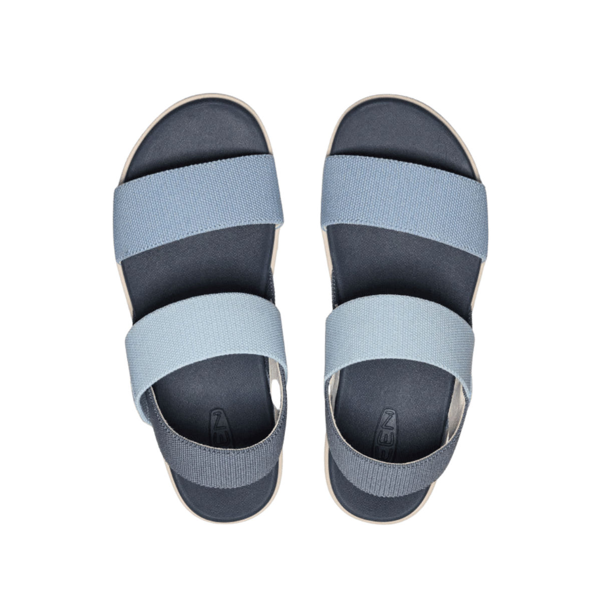 KEEN WOMEN'S ELLE BACKSTRAP - FADED DENIM/SKYWAY - TOP VIEW