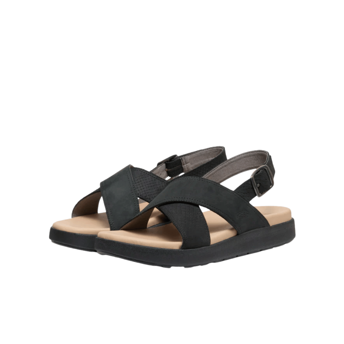 KEEN WOMEN'S ELLE LUXE CROSS STRAP - BLACK FRONT VIEW