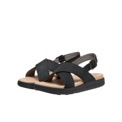 KEEN WOMEN'S ELLE LUXE CROSS STRAP - BLACK FRONT VIEW