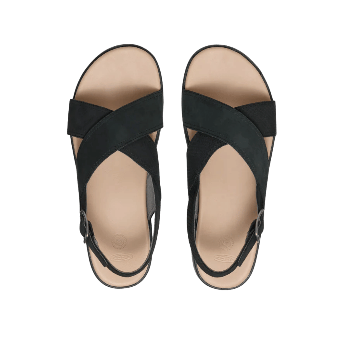 KEEN WOMEN'S ELLE LUXE CROSS STRAP - BLACK TOP VIEW