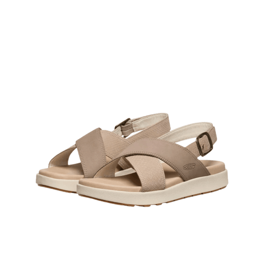 KEEN WOMEN'S ELLE LUXE CROSS STRAP - PLAZA TAUPE/BRINDLE FRONT VIEW