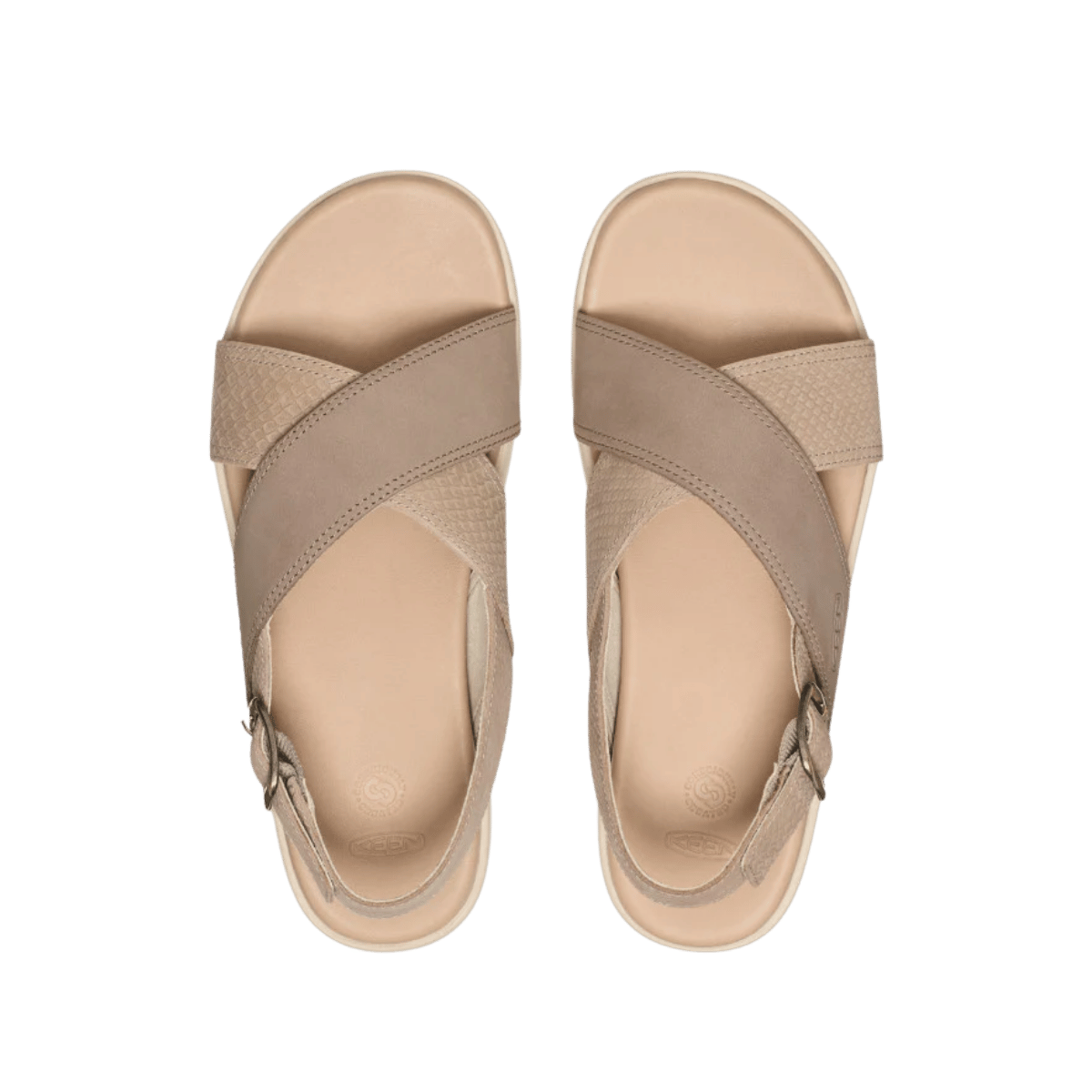 KEEN WOMEN'S ELLE LUXE CROSS STRAP - PLAZA TAUPE/BRINDLE TOP VIEW