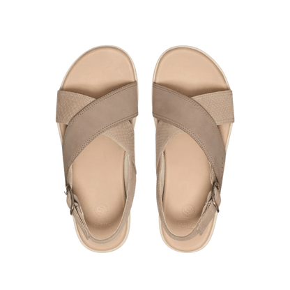 KEEN WOMEN'S ELLE LUXE CROSS STRAP - PLAZA TAUPE/BRINDLE TOP VIEW