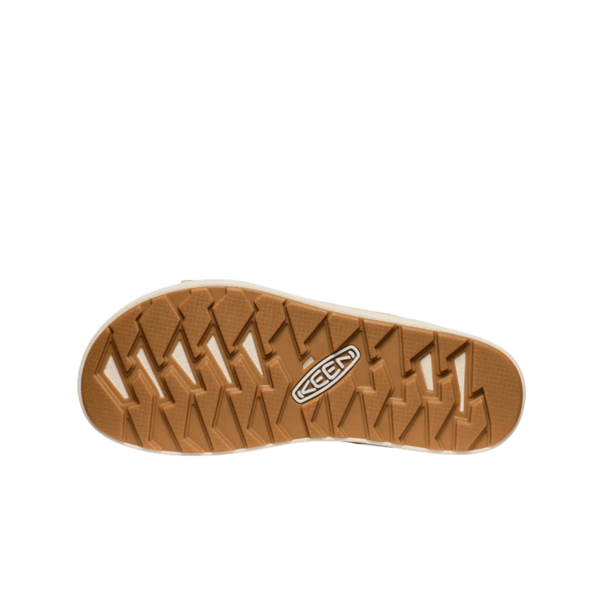 KEEN WOMEN'S ELLE LUXE CROSS STRAP - PLAZA TAUPE/BRINDLE SOLE VIEW