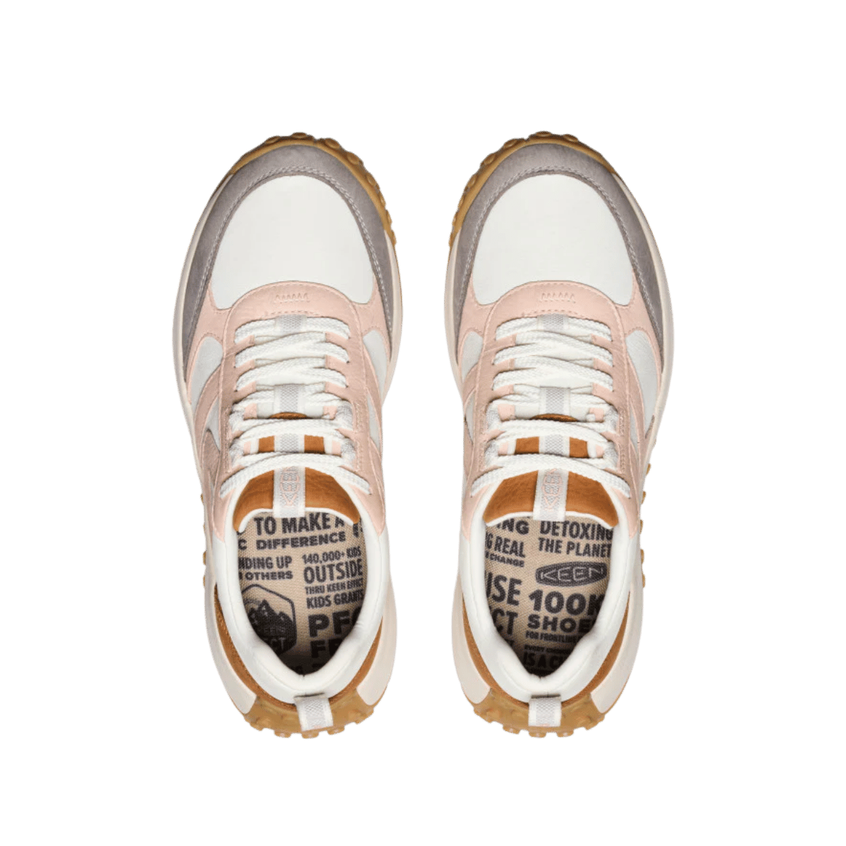 KEEN WOMEN'S KS86 LEA LEATHER HIKER - MAPLE/CAMEO ROSE - TOP VIEW