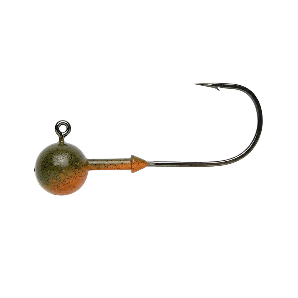 KEITECH TUNGSTEN SUPER ROUND JIG HEAD 3/16OZ SZ 1/0 HOOK GREEN PUMPKIN CRAW 2