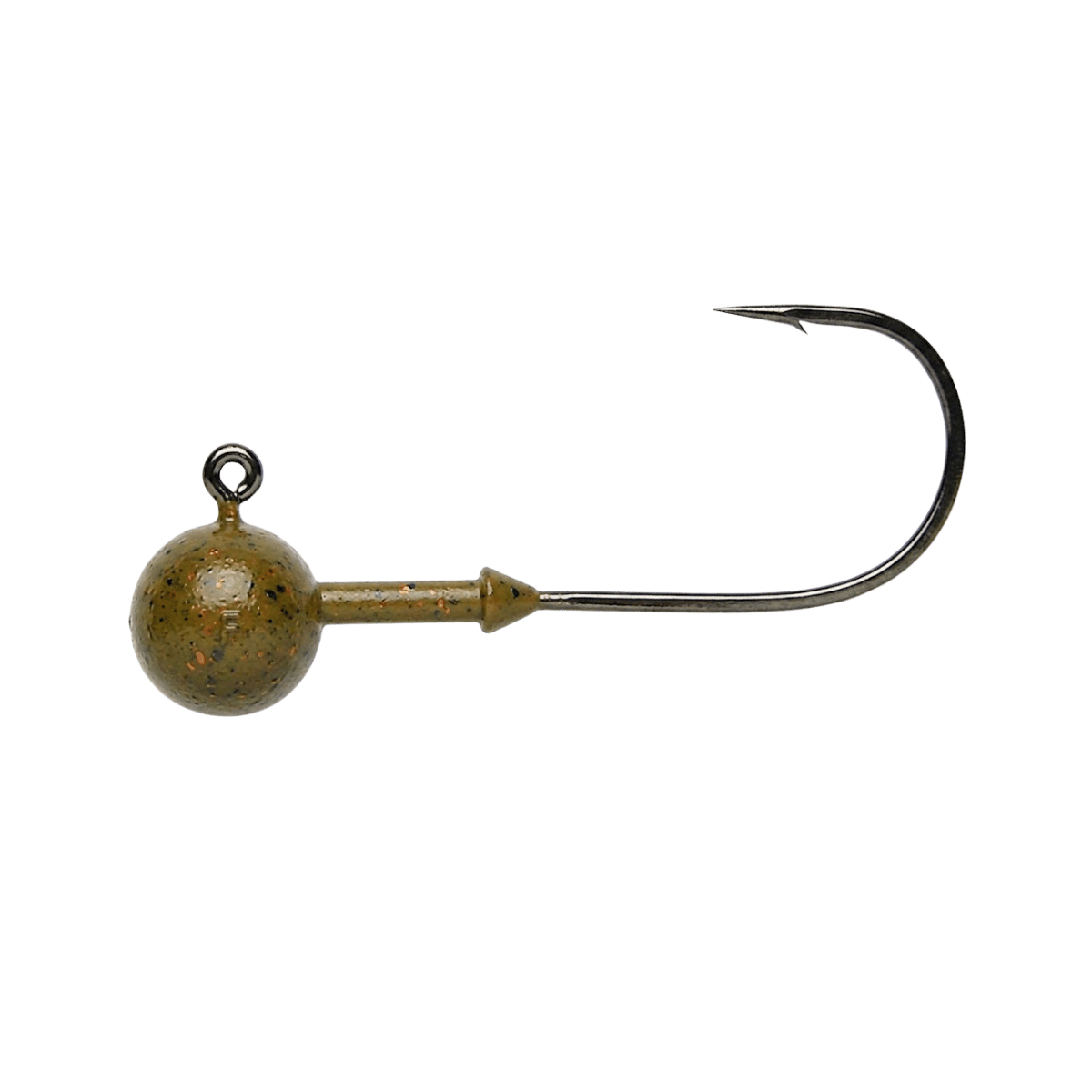 KEITECH TUNGSTEN SUPER ROUND JIG HEAD 3/16OZ SZ 1/0 HOOK GREEN PUMPKIN CRAW