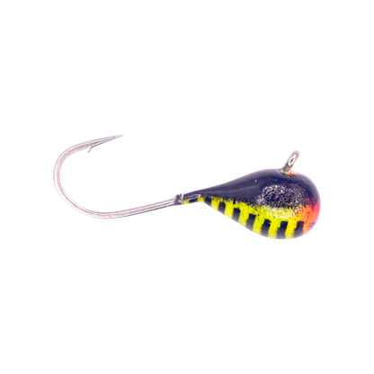 KENDERS TUNGSTEN JIG LARGE HOOK SERIES - ORANGE YELLOW BLACK STRIPE GLOW