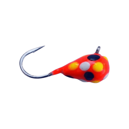 KENDERS TUNGSTEN JIG LARGE HOOK SERIES - WHITE RED YELLOW BLACK SPOT GLOW