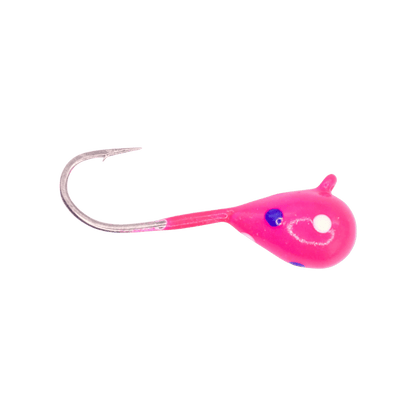 KENDERS TUNGSTEN JIG LARGE HOOK SERIES - PINK WHITE PURPLE SPOT GLOW