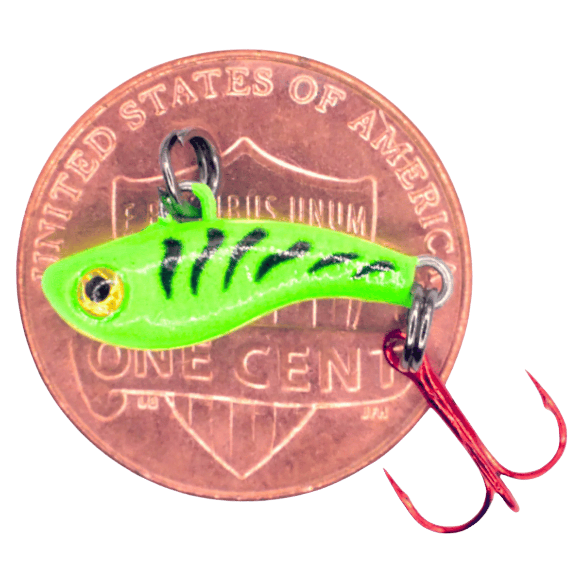 KENDERS T-RIP TUNGSTEN LURE - GREEN TIGER GLOW 1/2IN #16 _SIDE ANGLE