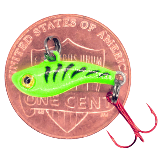 KENDERS T-RIP TUNGSTEN LURE - GREEN TIGER GLOW 1/2IN #16 _SIDE ANGLE