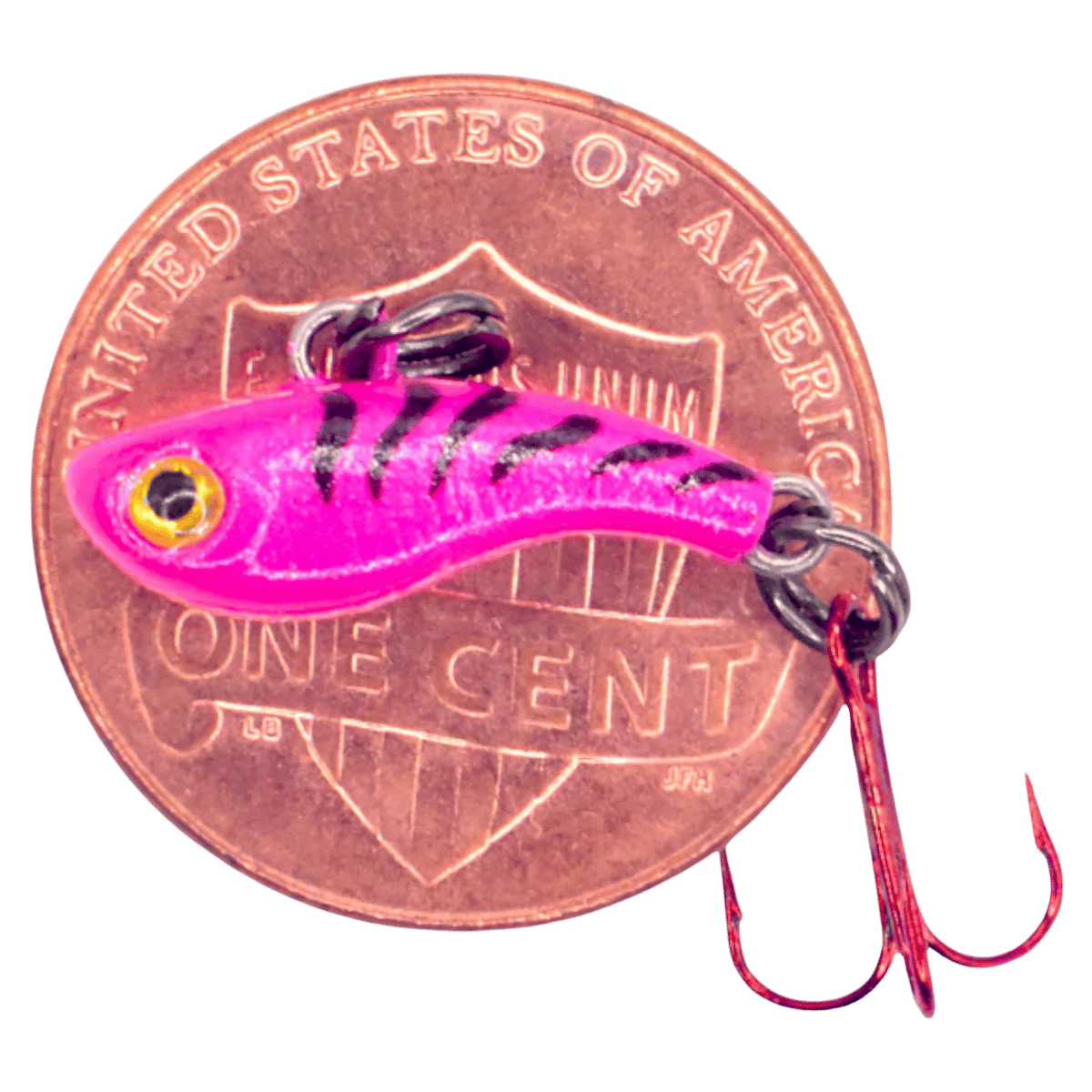 KENDERS T-RIP TUNGSTEN LURE - PINK TIGER GLOW 1/2IN #16_SIDE ANGLE