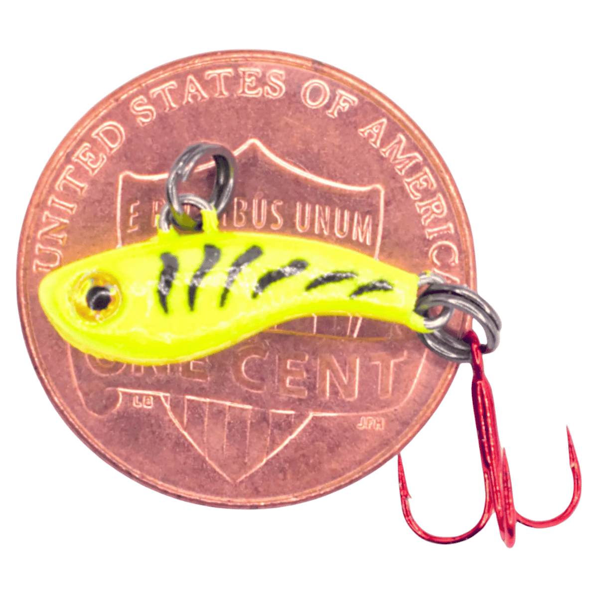 KENDERS T-RIP TUNGSTEN LURE - CHARTREUSE TIGER GLOW 1/2IN #16_SIDE ANGLE