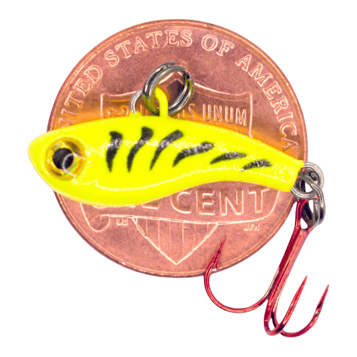 KENDERS T-RIP TUNGSTEN LURE - CHARTREUSE TIGER GLOW 3/4IN #14_SIDE ANGLE