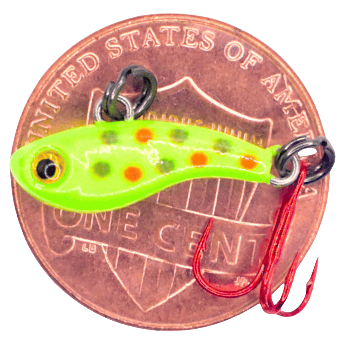 KENDERS T-RIP TUNGSTEN LURE - CHARTREUSE WONDERBREAD GLOW 1/2IN #16_SIDE ANGLE