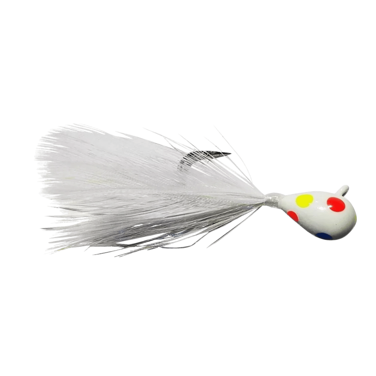 KENDERS TUNGSTEN WONDER FEATHER JIG -  GLOW WONDERBREAD/WHITE FEATHER_SIDE ANGLE