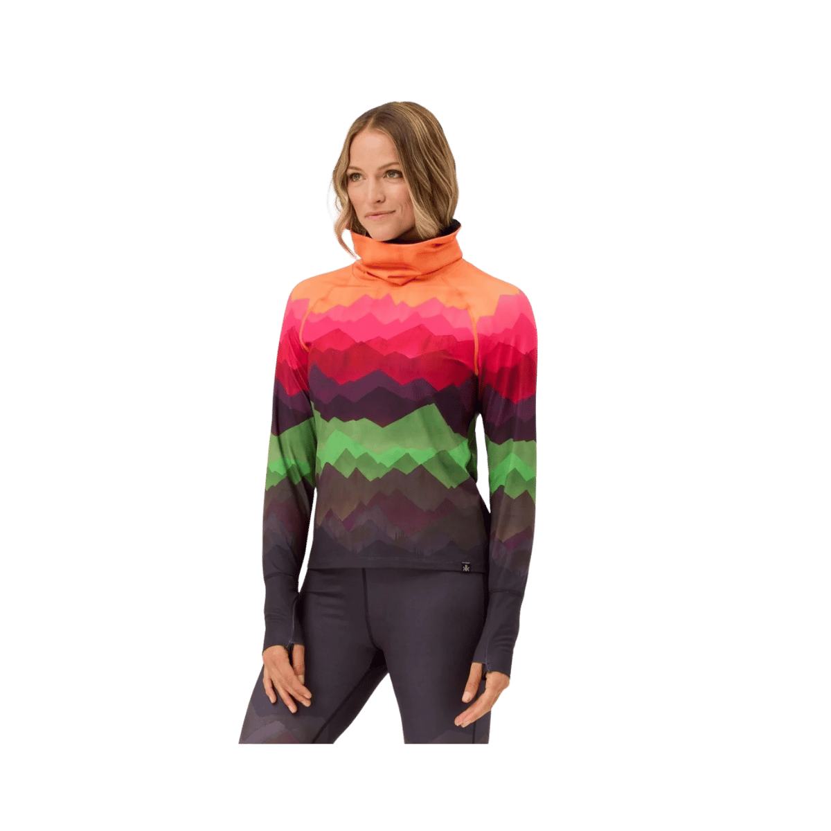 KRIMSON KLOVER WOMEN'S DISTANCES TURTLENECK MULTI-COLOR, XS, MD LG, FRONT ANGLE