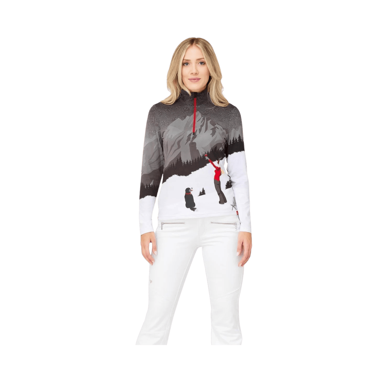 KRIMSON KLOVER WOMEN'S POWDER HOUND TOP - GREYS - FRONT