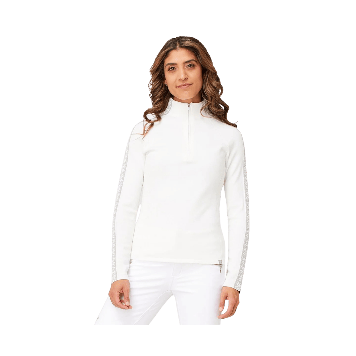 KRIMSON KLOVER WOMEN'S SLALOM ZIP NECK - SNOW - FRONT