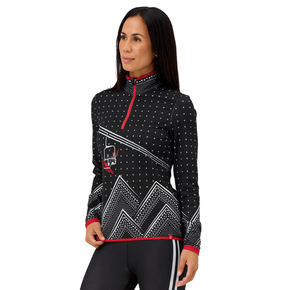 KRIMSON KLOVER WOMEN'S ADRENALINE 1/4 ZIP BASELAYER - BLACK_SIDE ANGLE