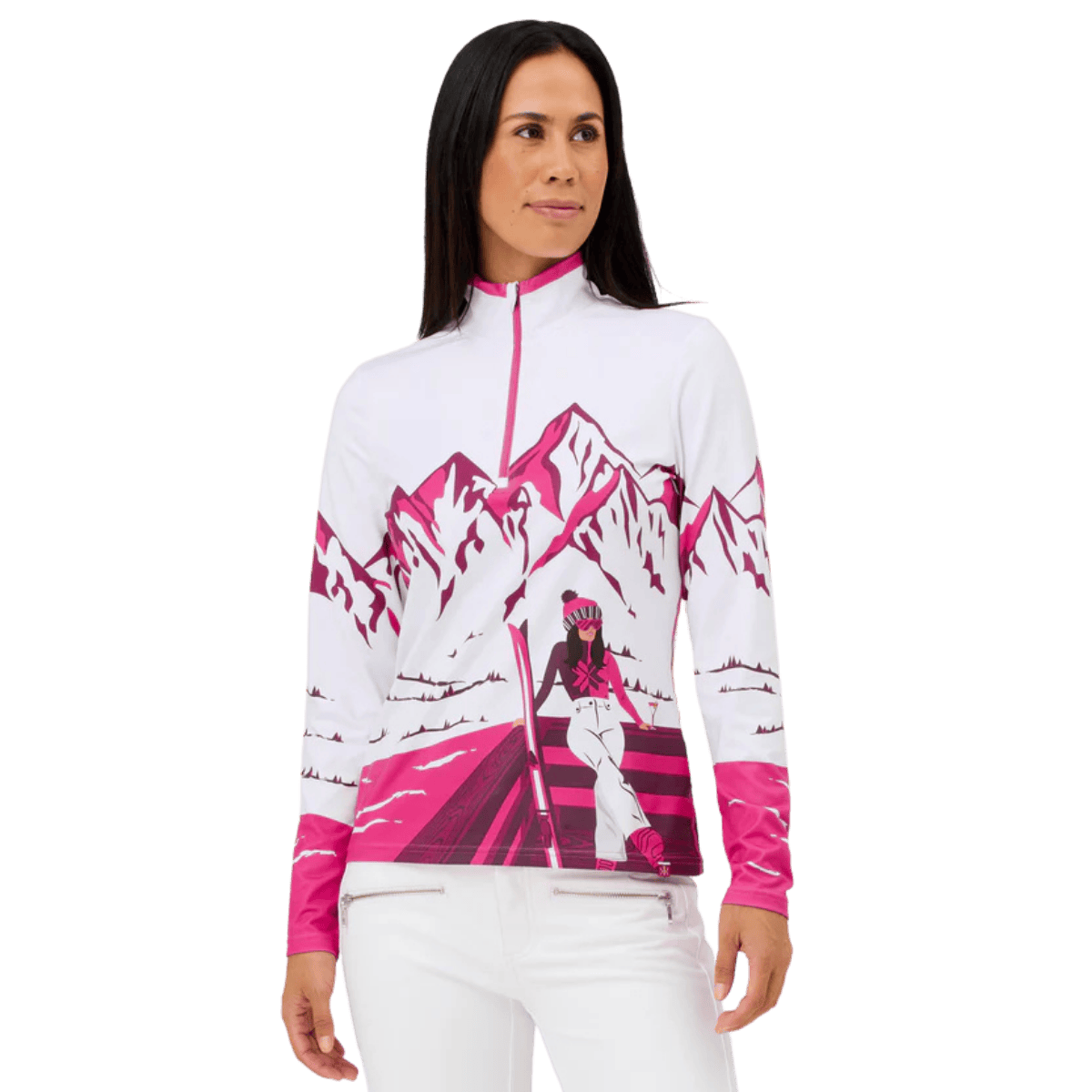 KRIMSON KLOVER WOMEN'S APRES ANYONE 1/4 ZIP BASE LAYER TOP - MAGENTA