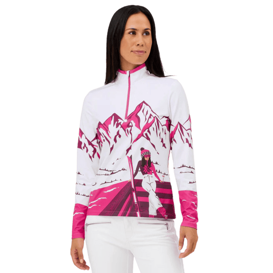 KRIMSON KLOVER WOMEN'S APRES ANYONE 1/4 ZIP BASE LAYER TOP - MAGENTA