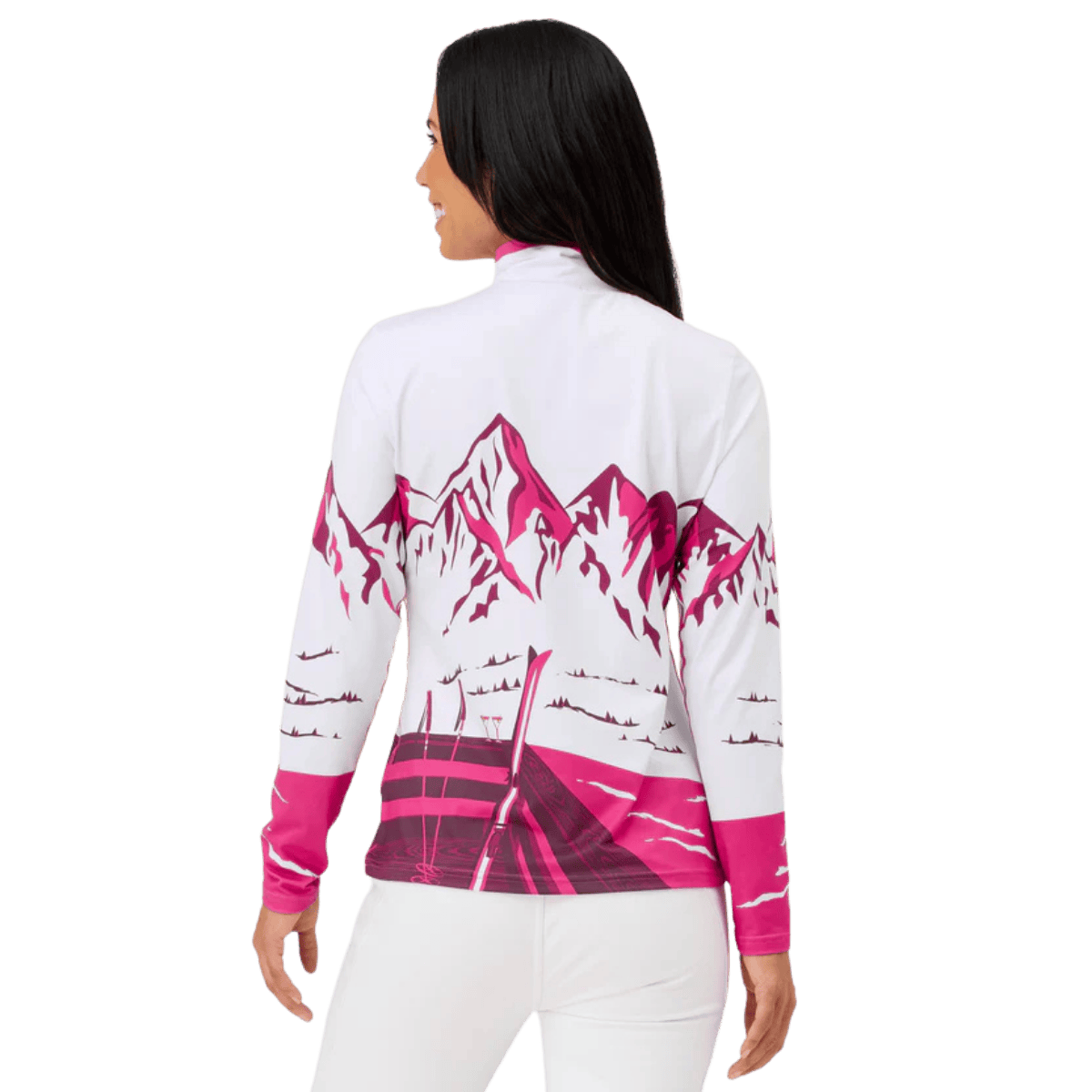 KRIMSON KLOVER WOMEN'S APRES ANYONE 1/4 ZIP BASE LAYER TOP - MAGENTA_BACK ANGLE