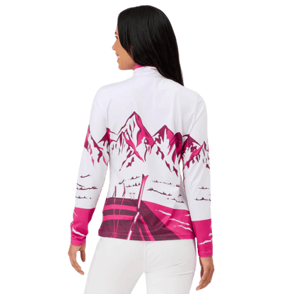 KRIMSON KLOVER WOMEN'S APRES ANYONE 1/4 ZIP BASE LAYER TOP - MAGENTA_BACK ANGLE