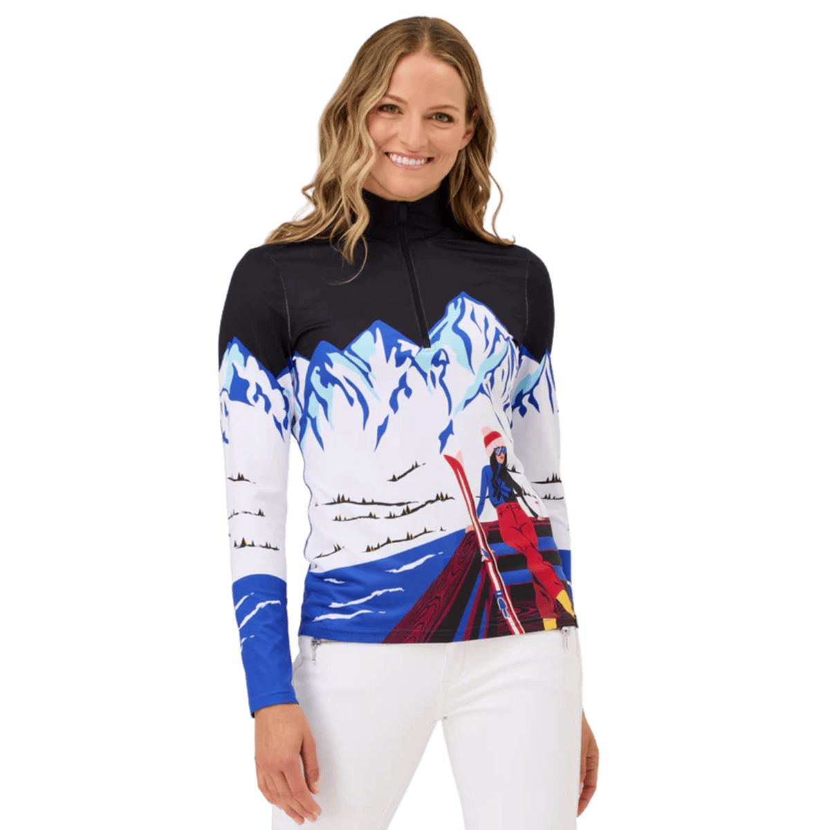 KRIMSON KLOVER WOMEN'S APRES ANYONE 1/4 ZIP BASE LAYER TOP - MULTI