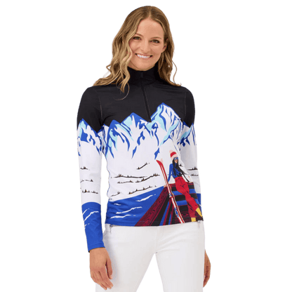 KRIMSON KLOVER WOMEN'S APRES ANYONE 1/4 ZIP BASE LAYER TOP - MULTI