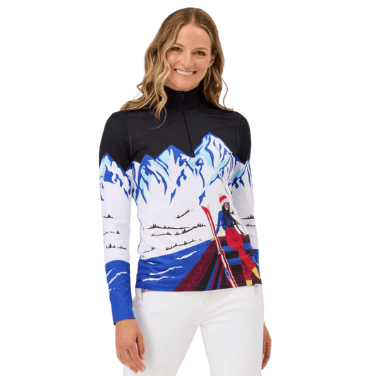 KRIMSON KLOVER WOMEN'S APRES ANYONE 1/4 ZIP BASE LAYER TOP - MULTI