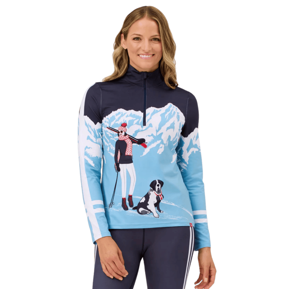 KRIMSON KLOVER WOMEN'S BERNIE 1/4 ZIP BASELAYER TOP - NAVY