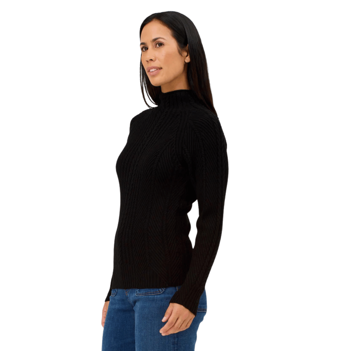 KRIMSON KLOVER WOMEN'S LYDIA MOCKNECK SWEATER - BLACK_SIDE ANGLE