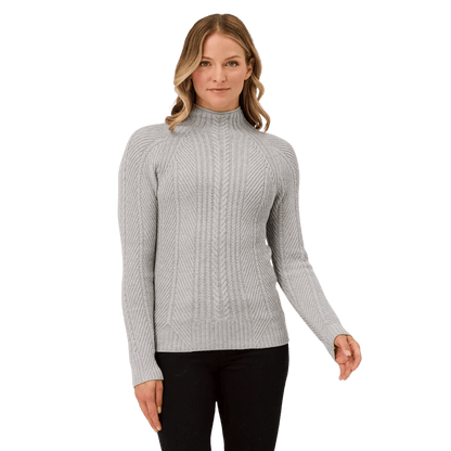 KRIMSON KLOVER WOMEN'S LYDIA MOCKNECK SWEATER - SILVER