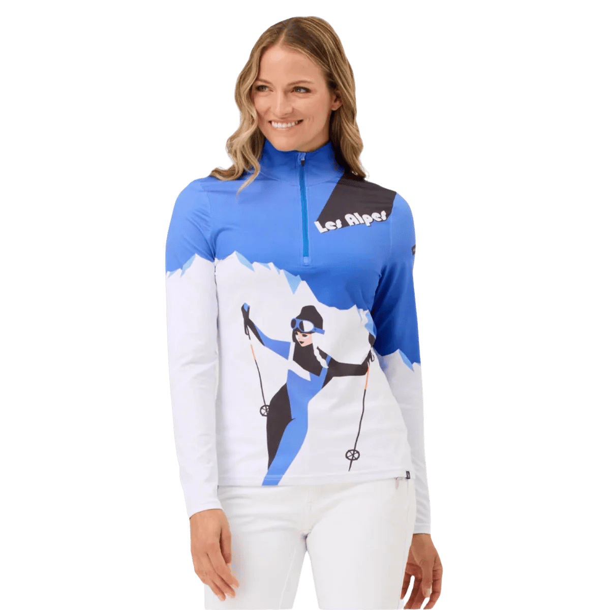 KRIMSON KLOVER WOMEN'S MOUNTAIN POSE BASE LAYER TOP - DAZZLING BLUE_FRONT ANGLE