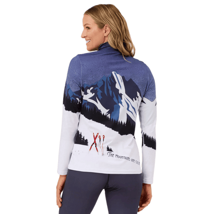 KRIMSON KLOVER WOMEN'S POWDER HOUND BASE LAYER TOP - NAVY_BACK ANGLE