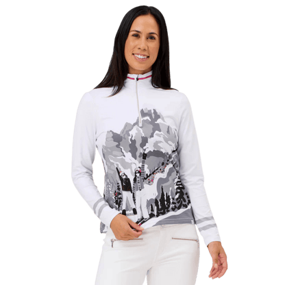 KRIMSON KLOVER WOMEN'S SKI POWER 1/4 ZIP BASELAYER TOP - WHITE