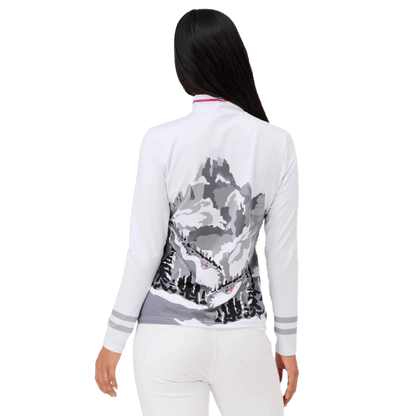 KRIMSON KLOVER WOMEN'S SKI POWER 1/4 ZIP BASELAYER TOP - WHITE_BACK ANGLE