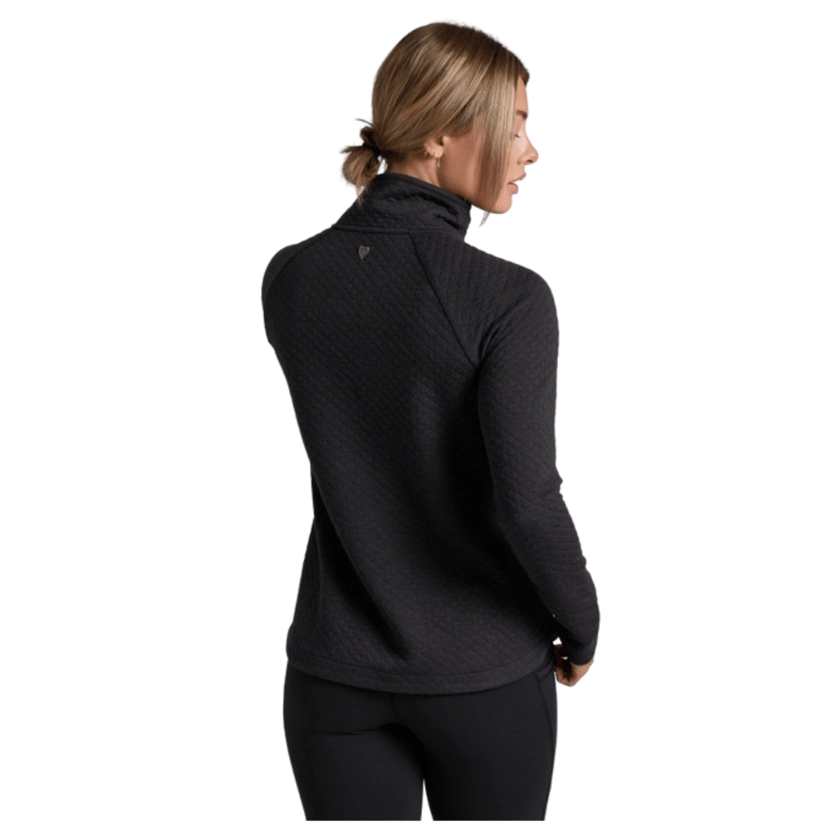 KUHL ARGENTA PULLOVER QUILTED MERINO - BLACK - BACK VIEW
