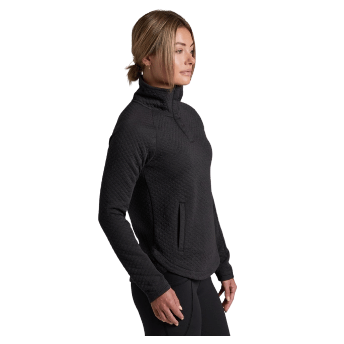 KUHL ARGENTA PULLOVER QUILTED MERINO - BLACK - SIDE VIEW
