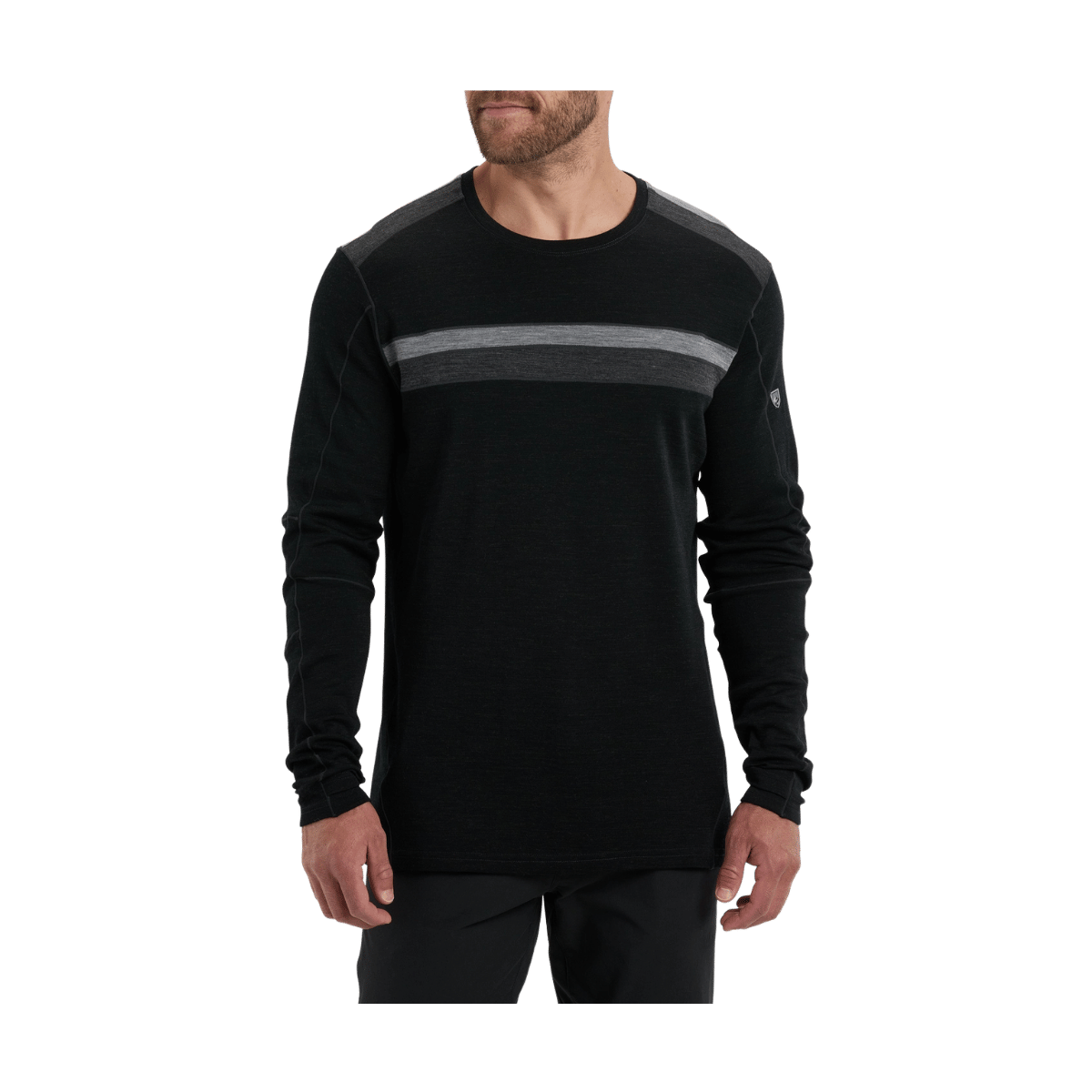 KUHL MEN'S DOWNHILL RACR MERINO CREW LONG SLEEVE - KOAL - FRONT VIEW