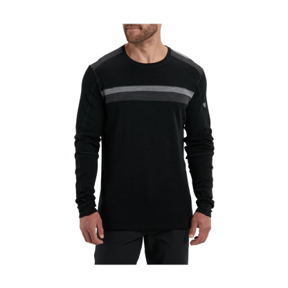 KUHL MEN'S DOWNHILL RACR MERINO CREW LONG SLEEVE - KOAL - FRONT VIEW