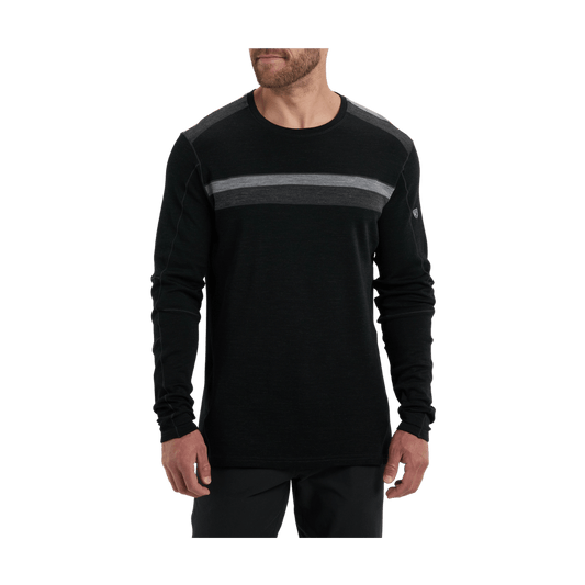 KUHL MEN'S DOWNHILL RACR MERINO CREW LONG SLEEVE - KOAL - FRONT VIEW
