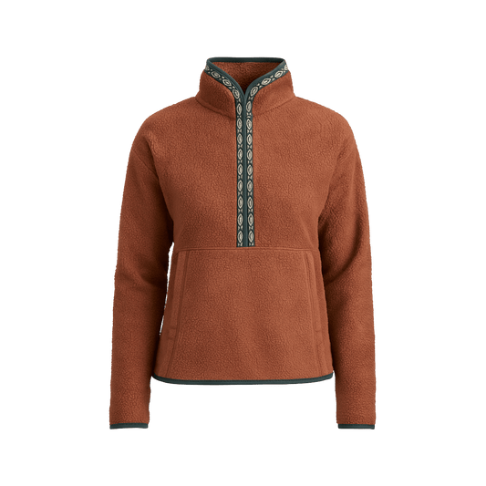 KUHL WOMEN'S HYGGE FLEECE 1/2 ZIP LONG SLEEVE - MOCHA