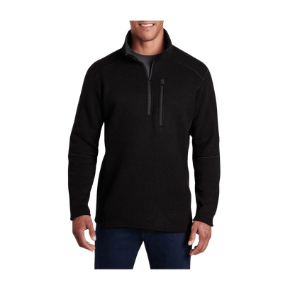 KUHL MEN'S INTERCEPTR 1/4 ZIP - BLACK - FRONT VIEW