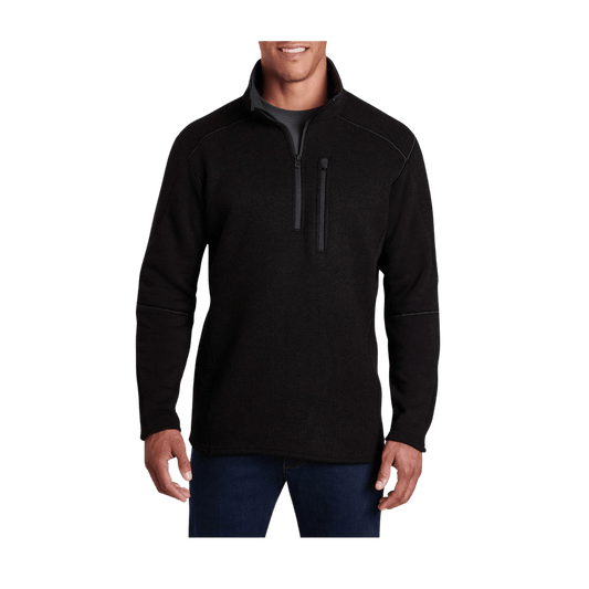 KUHL MEN'S INTERCEPTR 1/4 ZIP - BLACK - FRONT VIEW