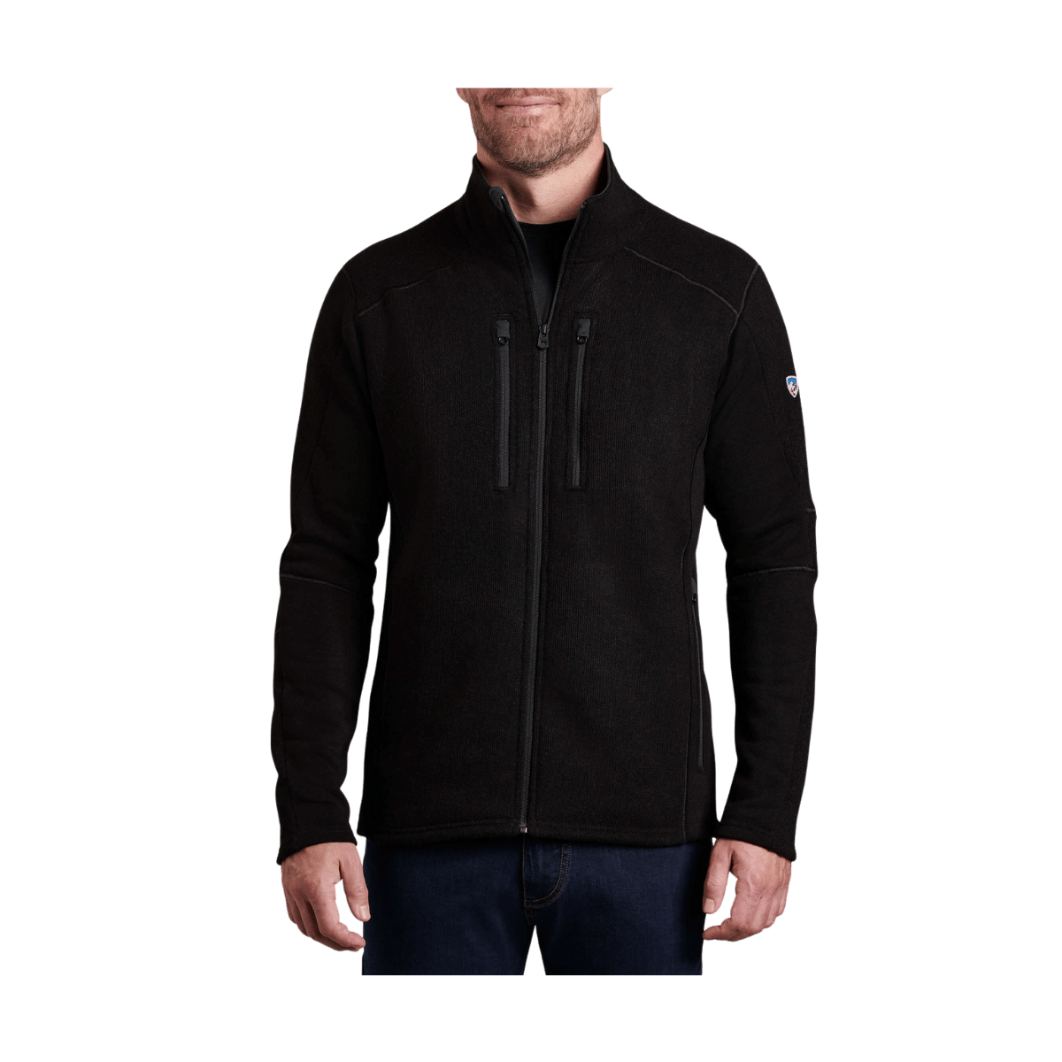 KUHL INTERCEPTR FULL ZIP - BLACK - FRONT VIEW