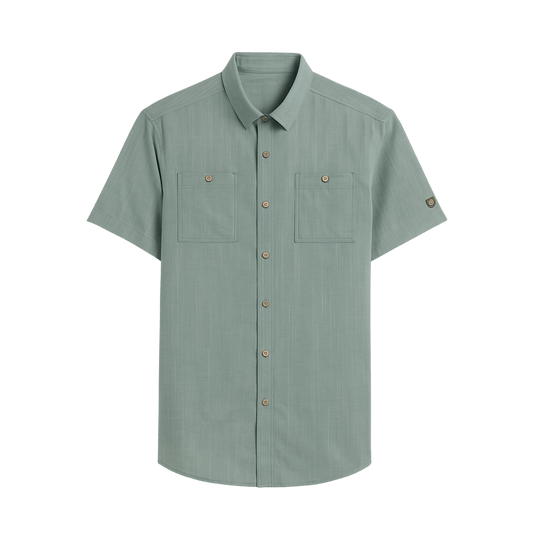 KUHL MEN'S KARIB STRIPE SHORT SLEEVE SHIRT - HAILSTORM