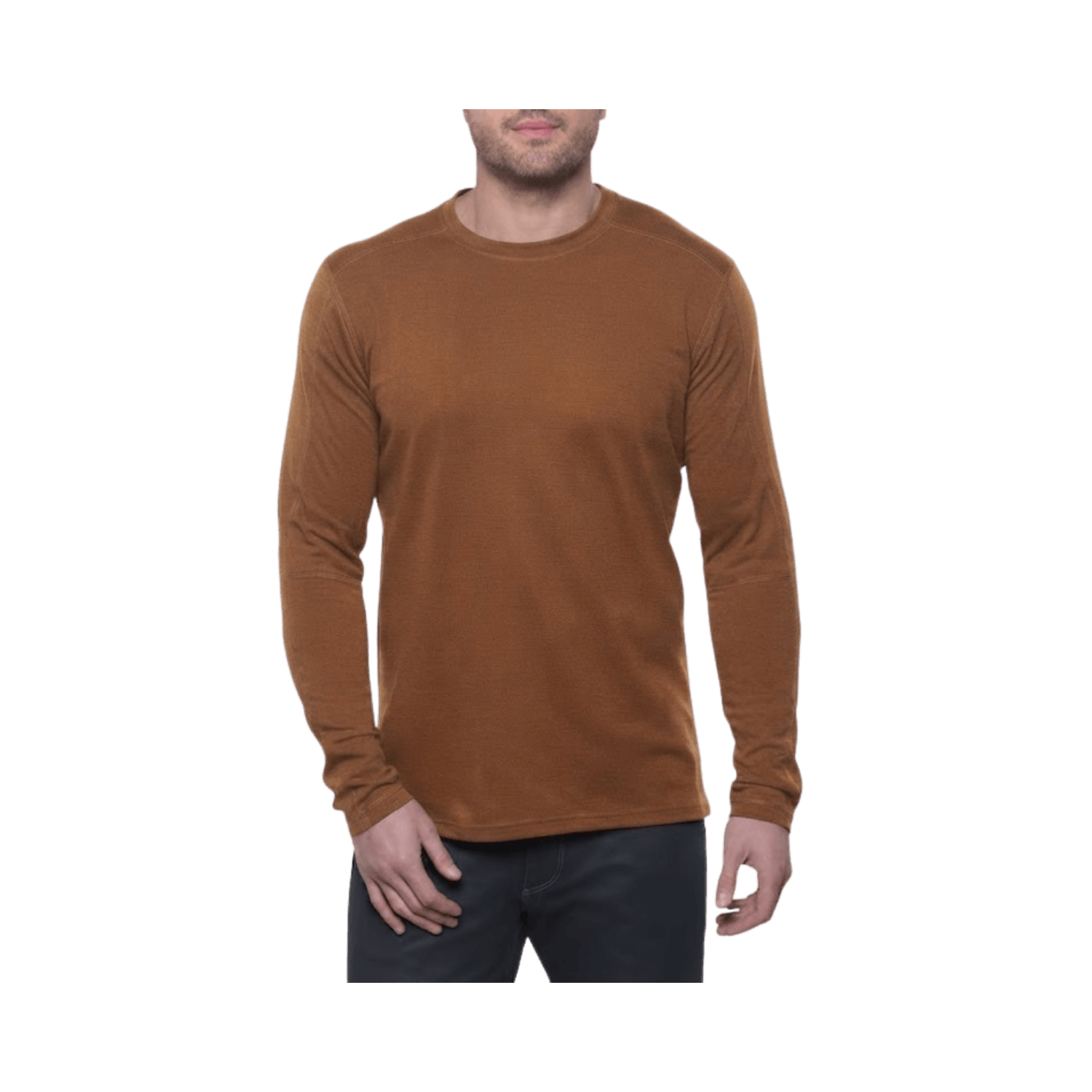 KUHL LS BRAVADO CREW NECK SADDLE BROWN